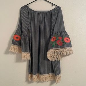 Boho Bell Sleeve Tunic Dress